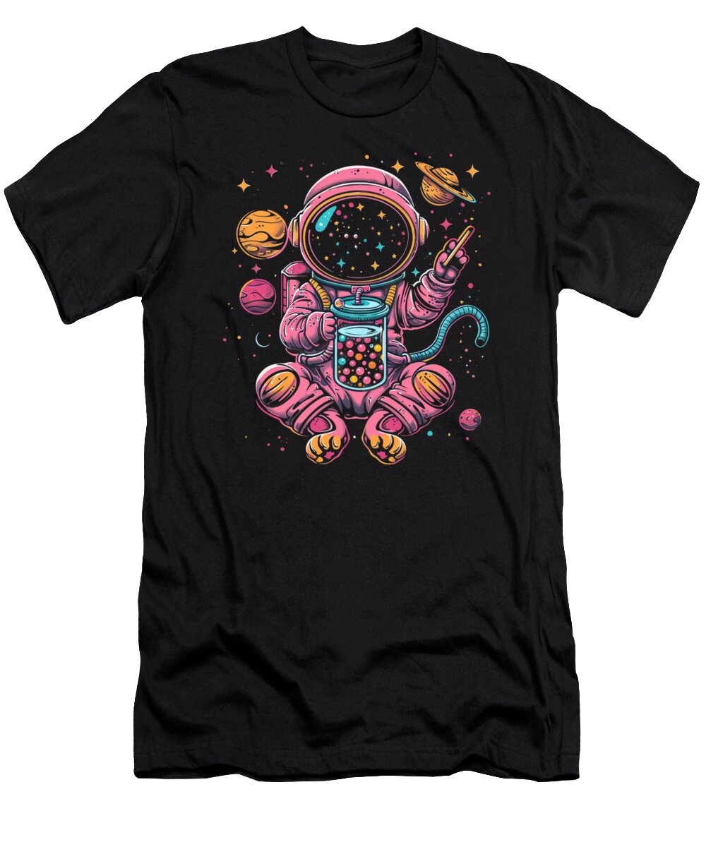 Cat Bubble Tea Drawing Douxie Grimo Art T-Shirt