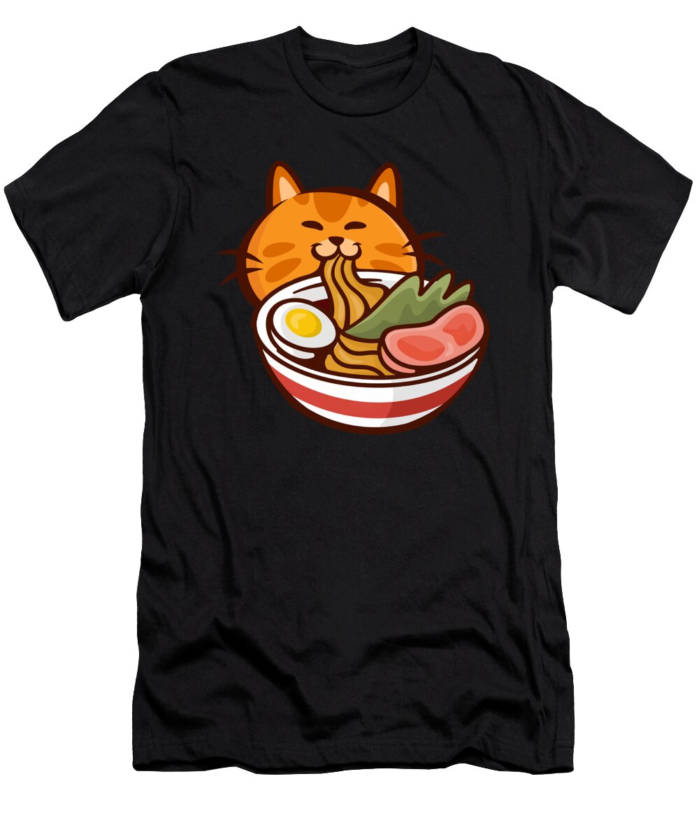 Cat Eating Ramen Japan Kitten Kitty Pet Animal Gift Thomas Larch T-Shirt