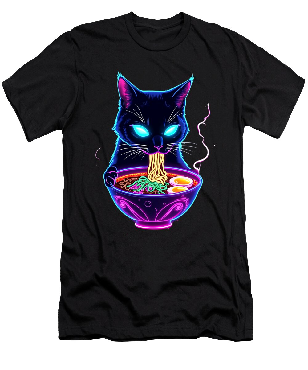 Cat Eating Ramen Noodles Japanese Funny Kawaii Zyneu Gangd T-Shirt
