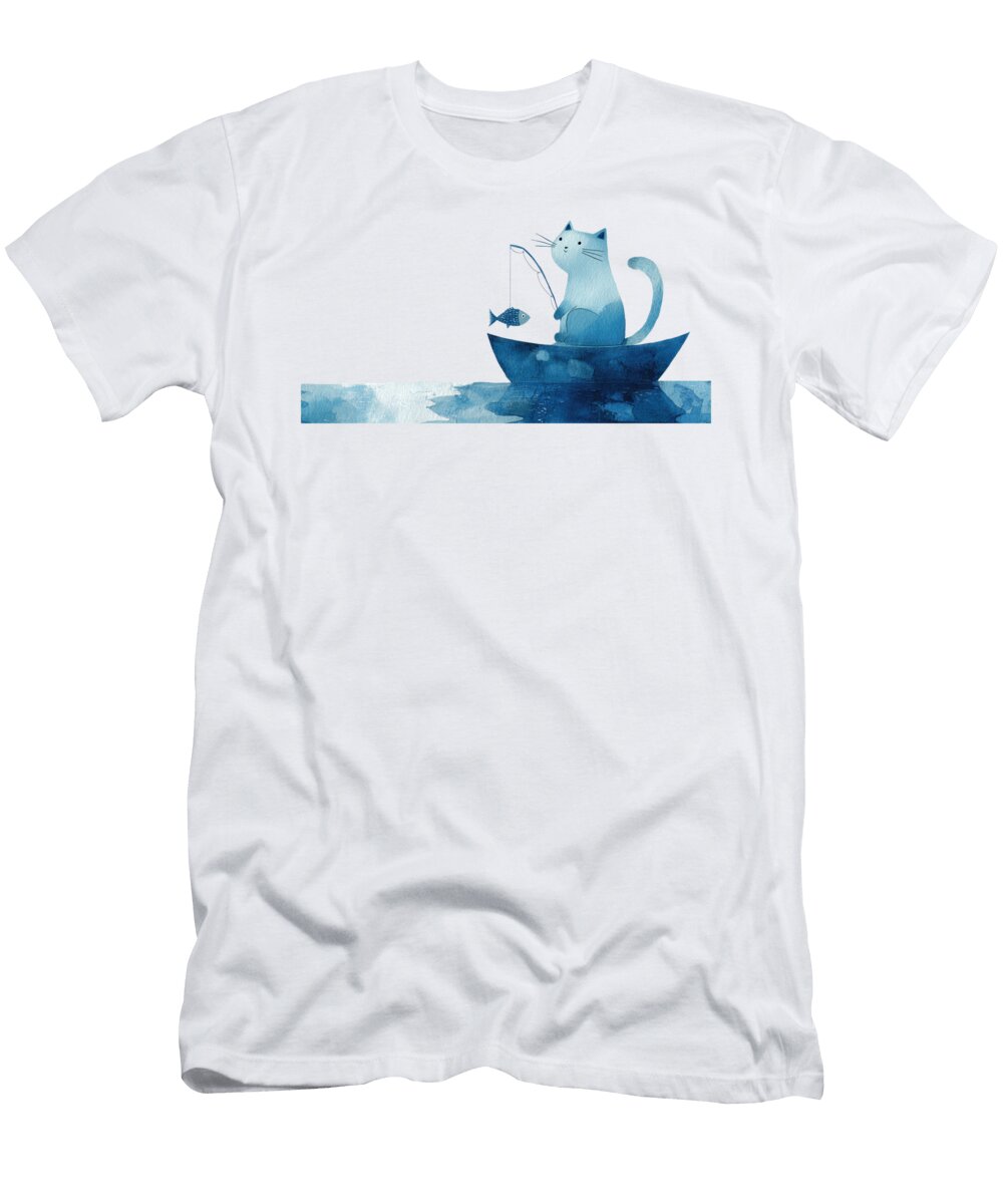 Cat Fishing on a Boat Beautiful Things T-Shirt