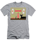 Cat on Tabletop with Lamp in Pink Donna Mibus T-Shirt