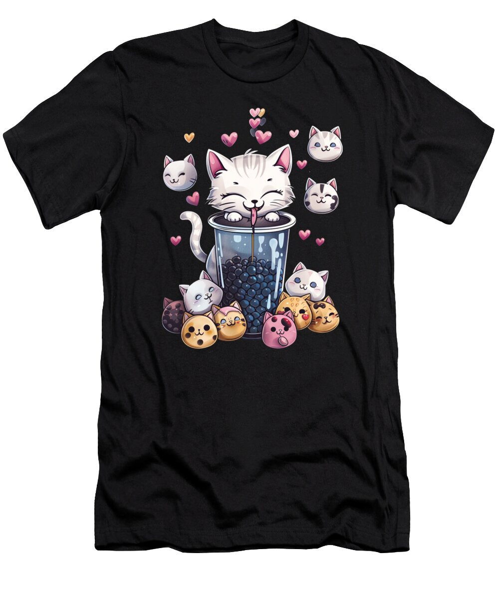 Cat Rambut Milk Tea Brown Douxie Grimo Art T-Shirt