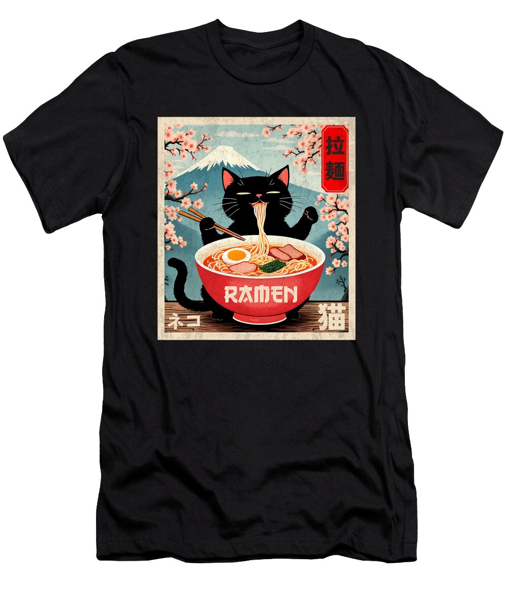 Cat Ramen Anime Japanese Funny Zyneu Gangd T-Shirt