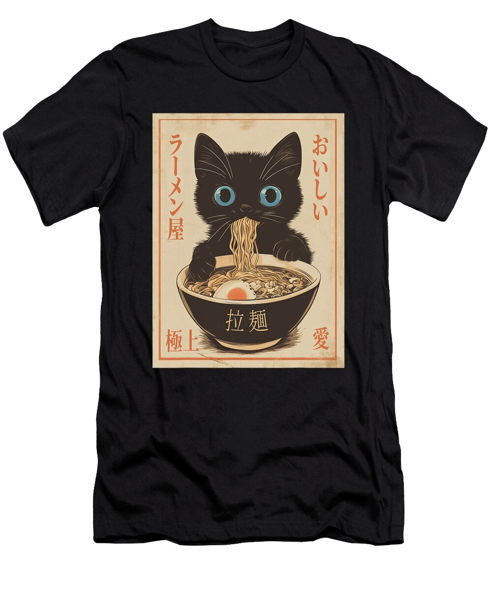 Cat Ramen Funny Japanese Graphic Kawaii Zyneu Gangd T-Shirt