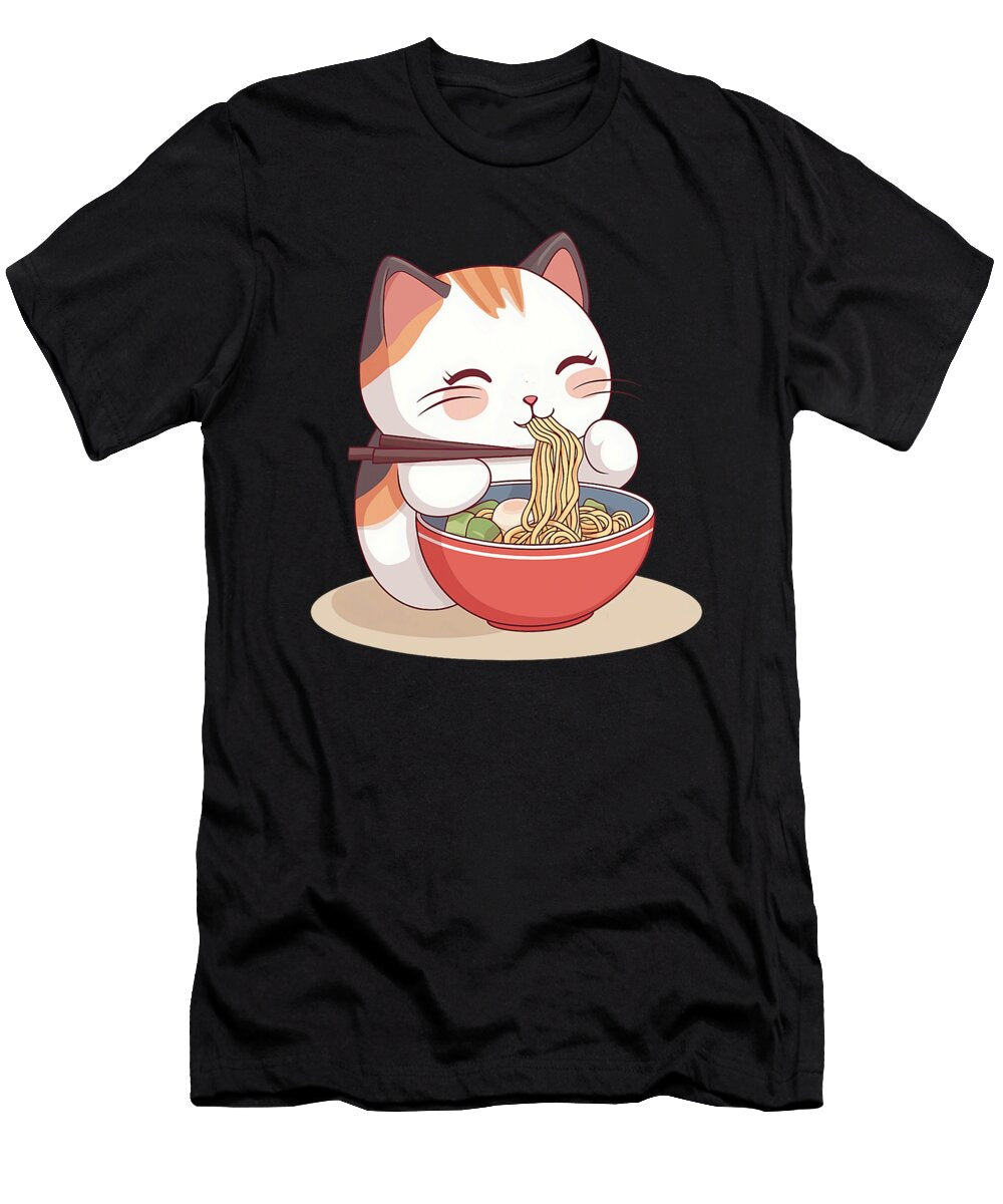 Cat Ramen Funny Japanese Kawaii Anime Art Zyneu Gangd T-Shirt