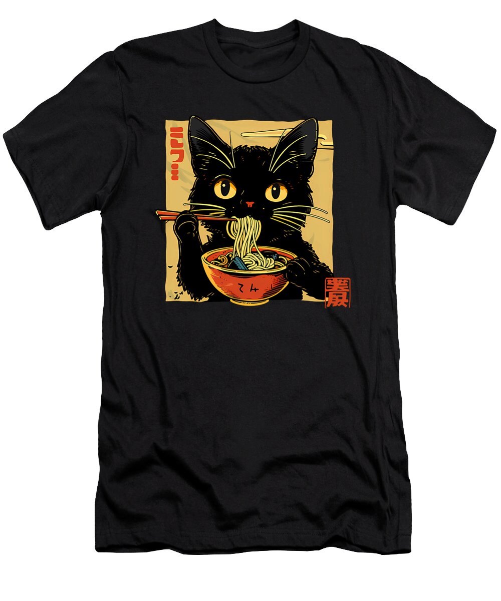 Cat Ramen Funny Japanese Kawaii Cat Anime Zyneu Gangd T-Shirt