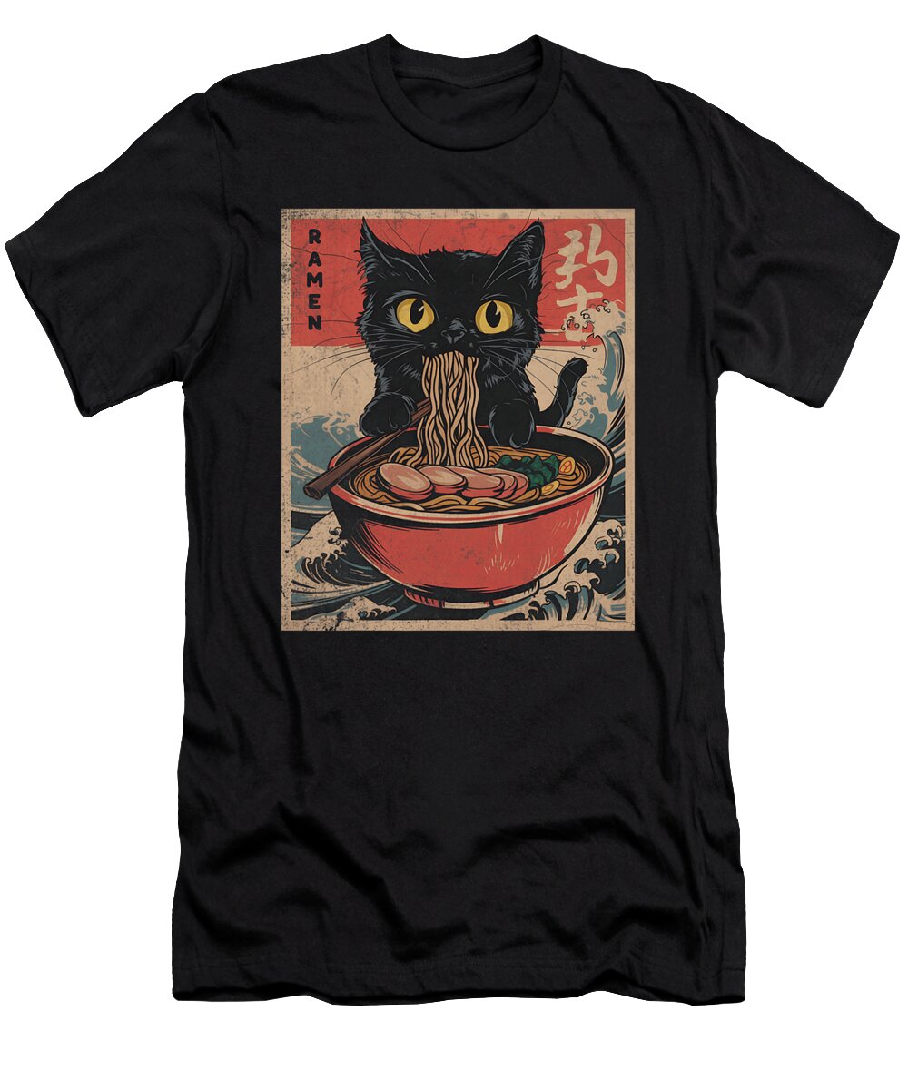 Cat Ramen Japanese Funny Graphic Kawaii Cat Zyneu Gangd T-Shirt