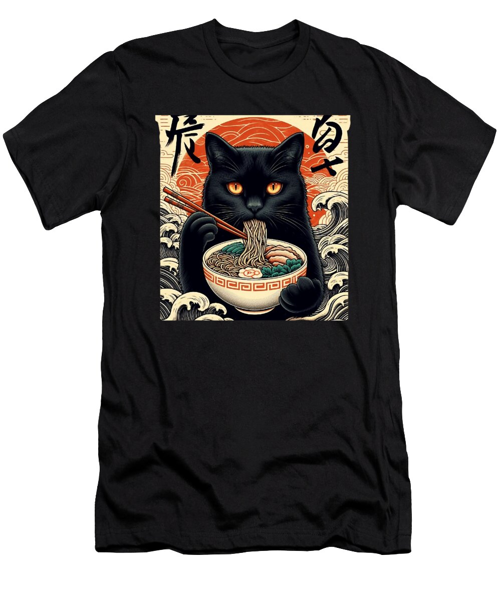 Cat Ramen Japanese Funny Kawaii Cat Anime Gifts Zyneu Gangd T-Shirt