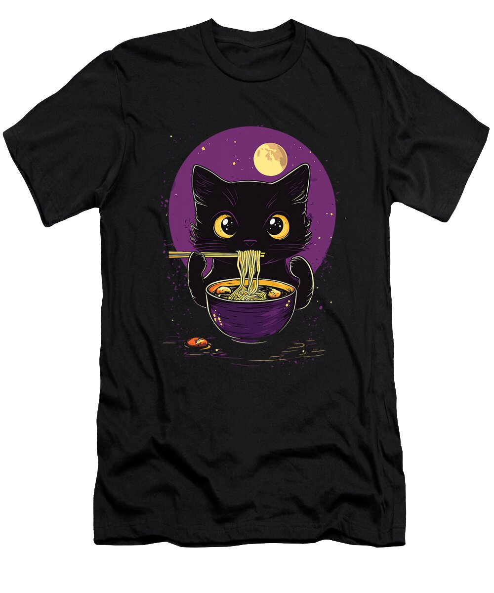 Cat Ramen Japanese Funny Kawaii Cat Anime Zyneu Gangd T-Shirt