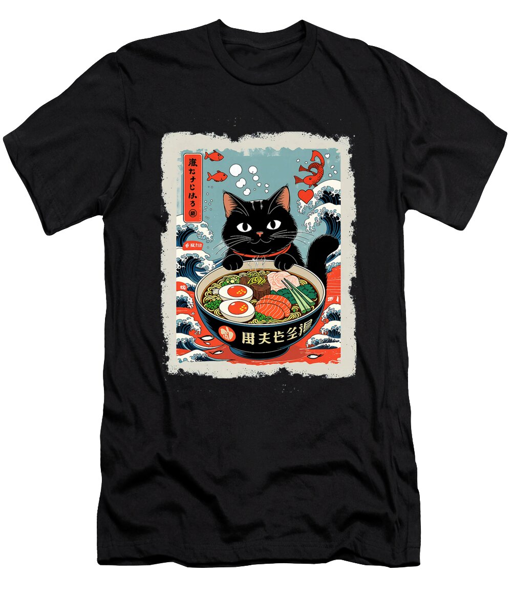 Cat Ramen Japanese Funny Kawaii Cat Zyneu Gangd T-Shirt