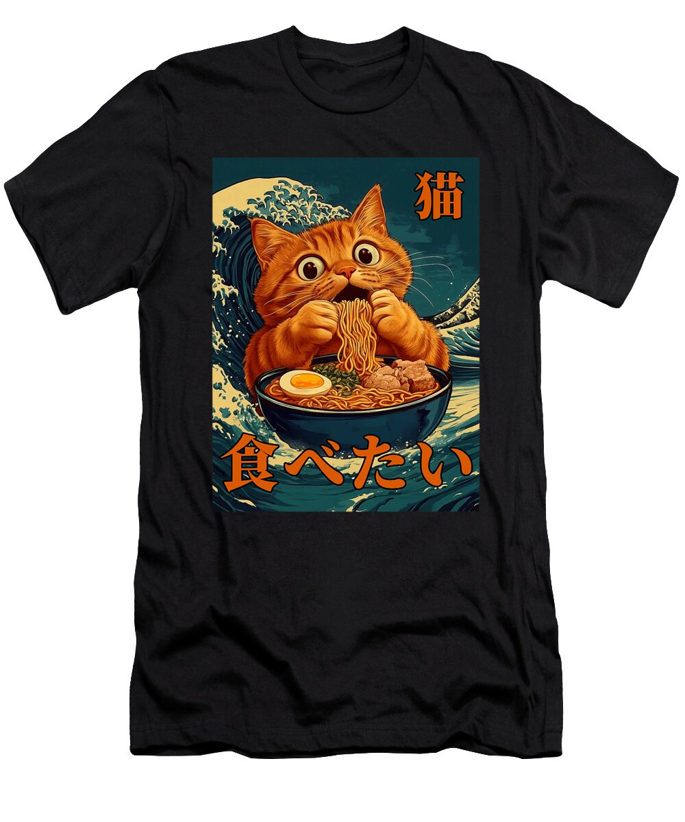 Cat Ramen Japanese Graphic Art Men Women Teens Zyneu Gangd T-Shirt