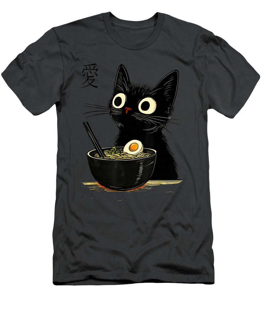 Cat Ramen Japanese Kawaii Anime Noddles Cat Zyneu Gangd T-Shirt