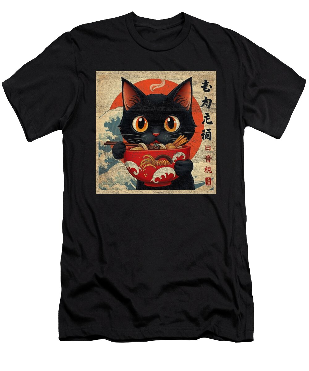 Cat Ramen Japanese Kawaii Cat Anime Fun Zyneu Gangd T-Shirt