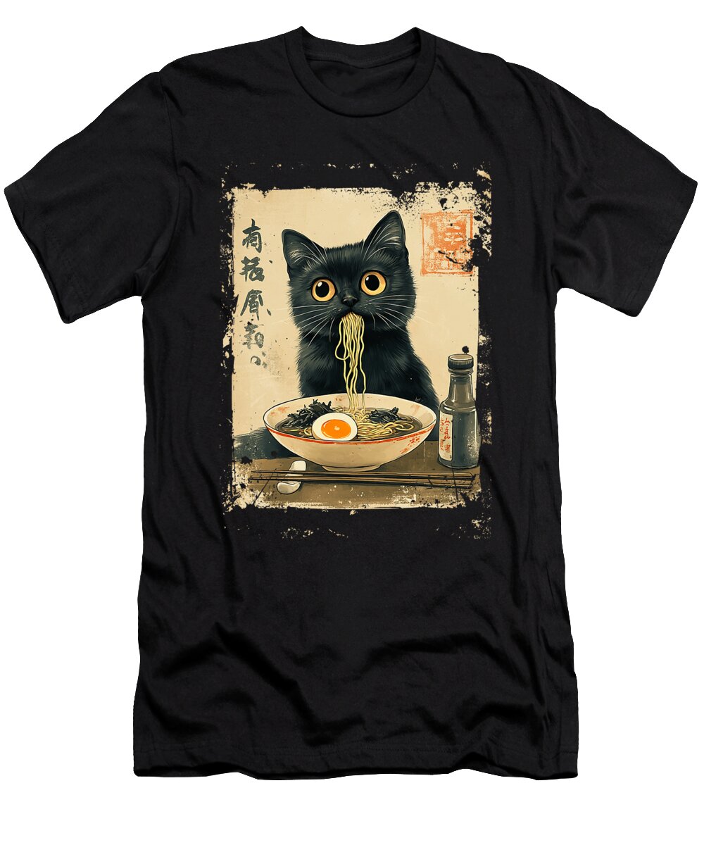 Cat Ramen Japanese Kawaii Cat Anime Gift Funny Zyneu Gangd T-Shirt