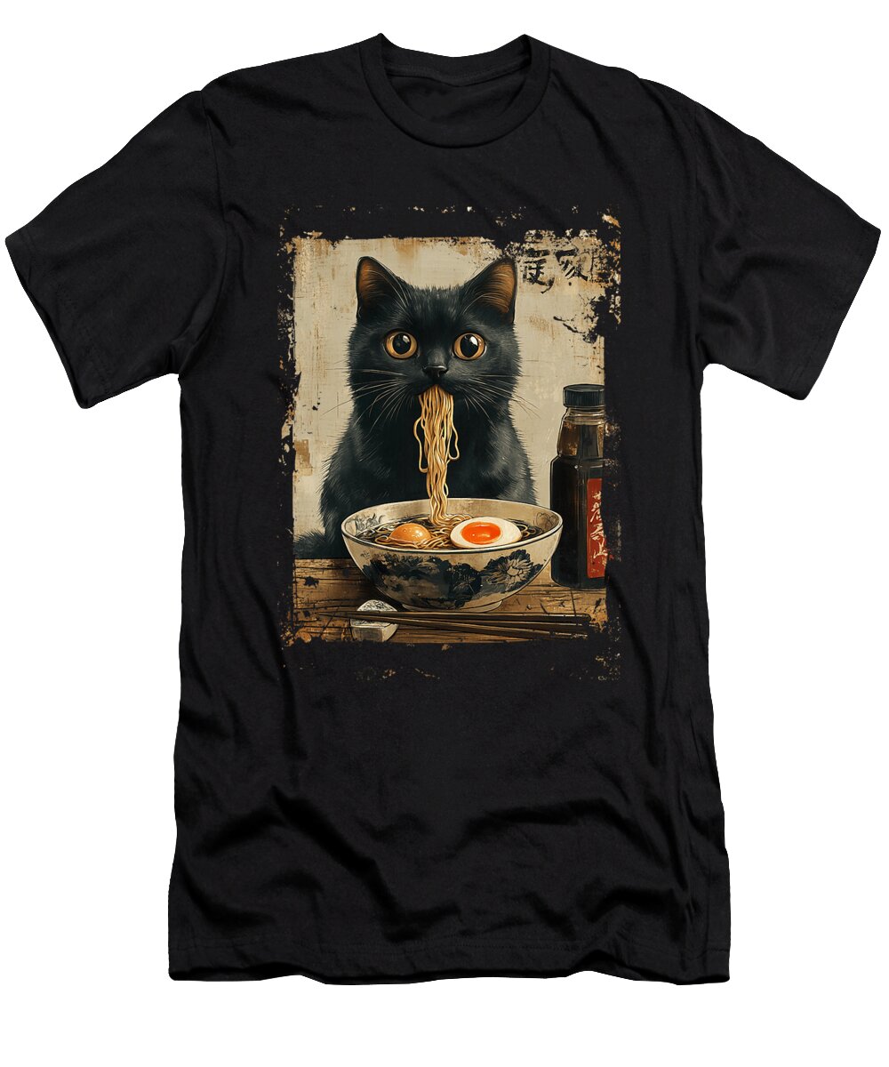 Cat Ramen Japanese Kawaii Cat Anime Gifts Zyneu Gangd T-Shirt