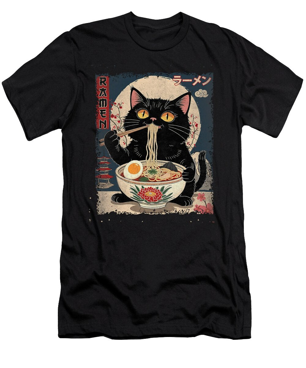 Cat Ramen Japanese Kawaii Cat Anime Zyneu Gangd T-Shirt