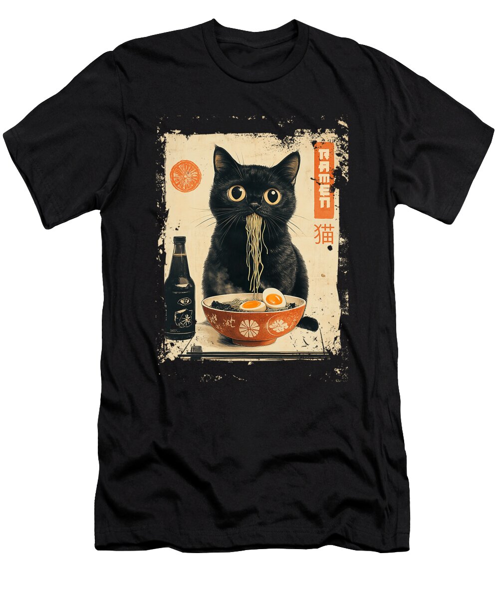 Cat Ramen Japanese Kawaii Cat Zyneu Gangd T-Shirt
