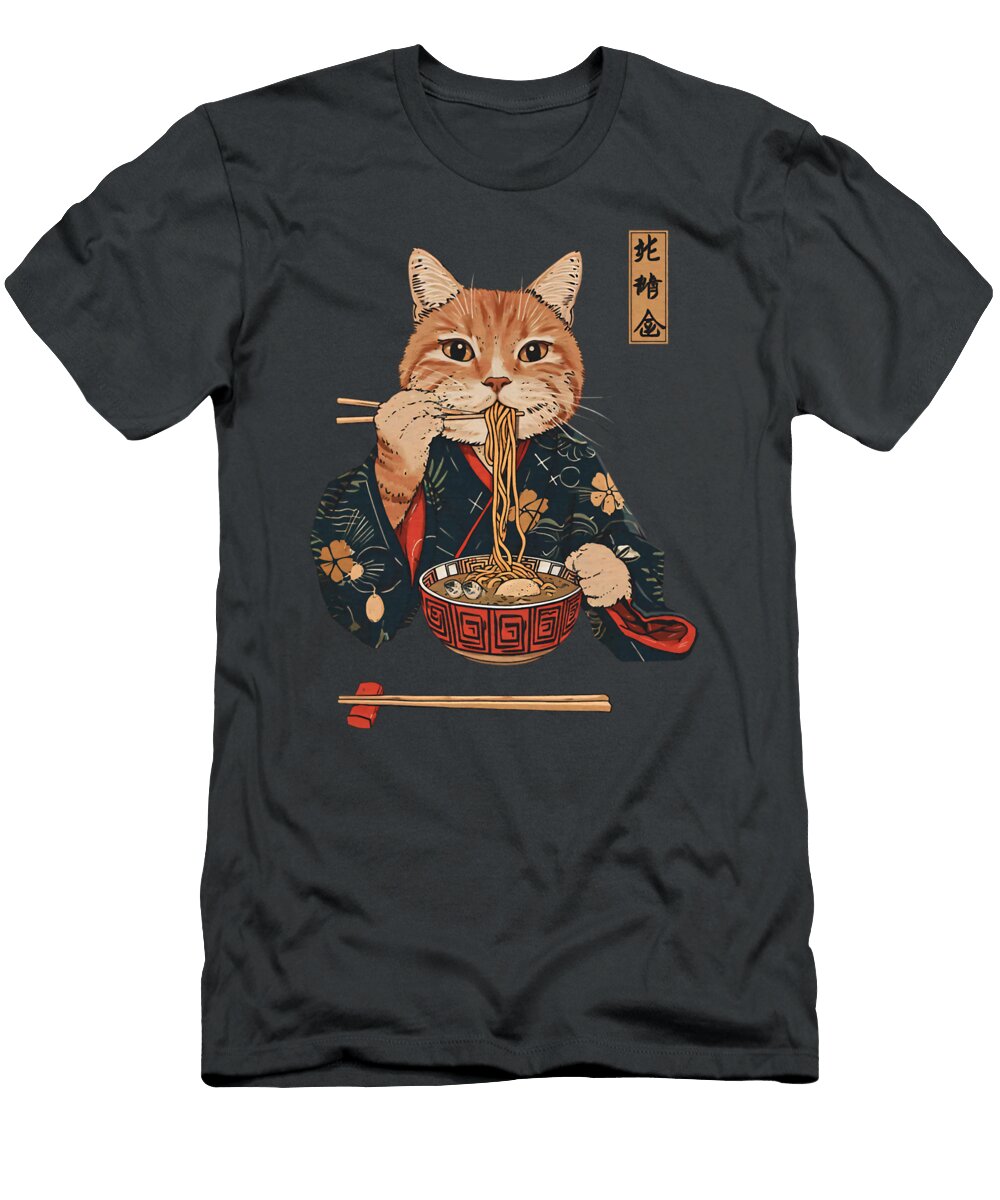 Cat Ramen Japanese Y2K Kawaii Retro Kimono Cat Zyneu Gangd T-Shirt