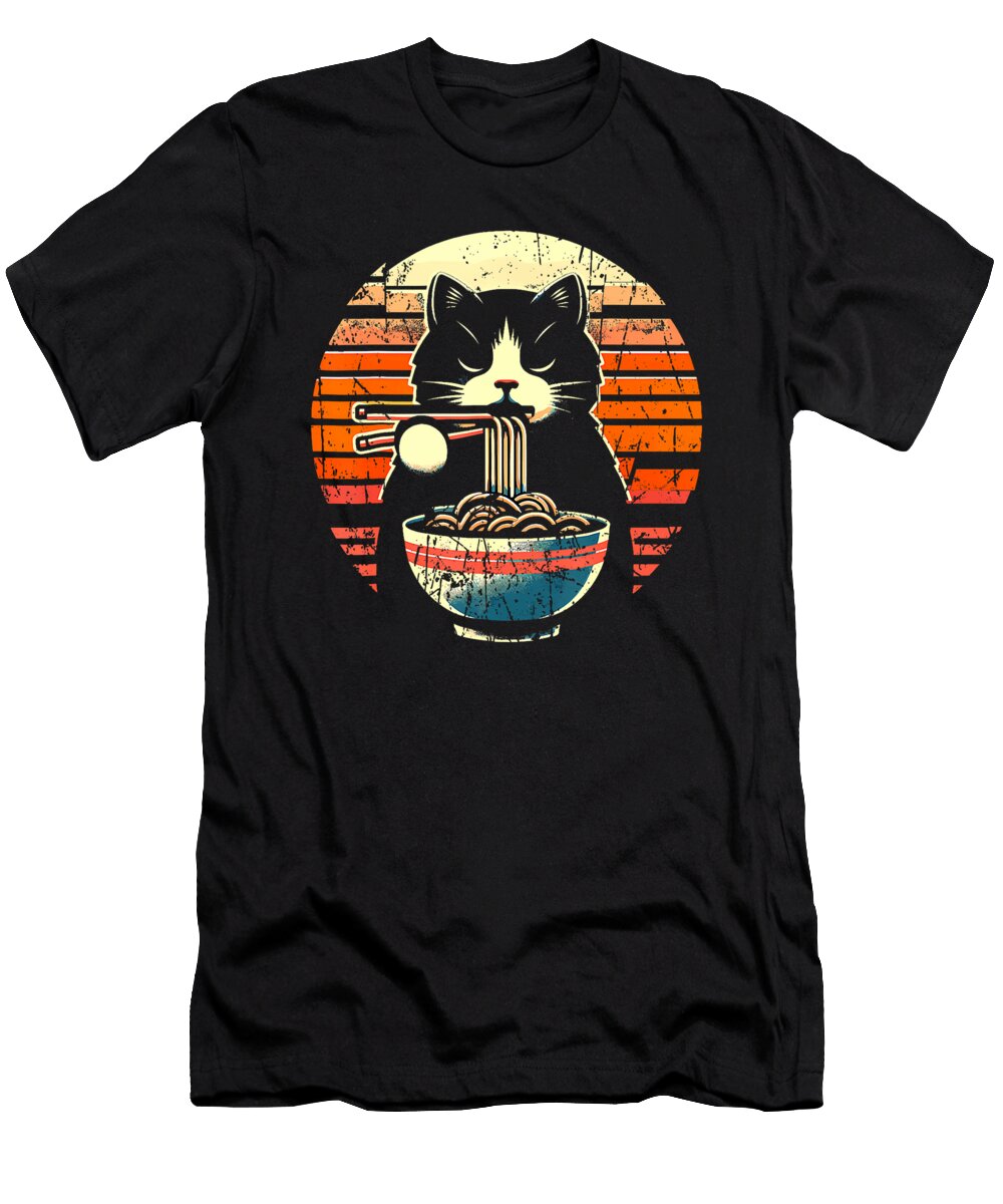 Cat Ramen Noodle Japanese Anime Kawaii Cat Zyneu Gangd T-Shirt