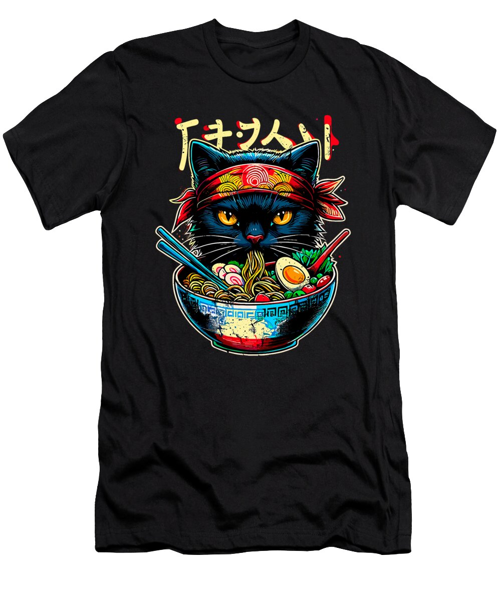 Cat Ramen Noodle Japanese Anime Kawaii Cats Zyneu Gangd T-Shirt