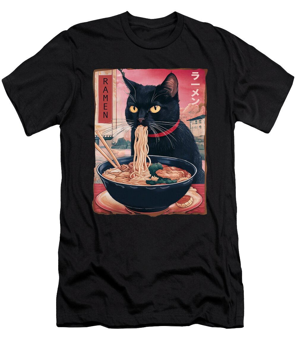 Cat Ramen Noodle Japanese Anime Kawaii Gifts Men Zyneu Gangd T-Shirt