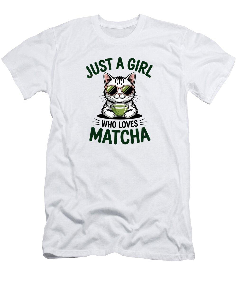 Cat with Matcha and Sunglasses Joanna Redesiuk T-Shirt