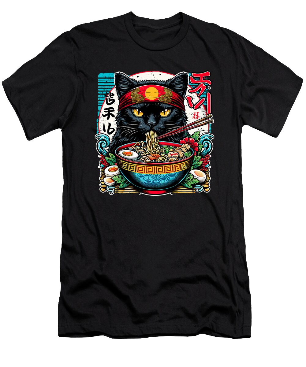 Cats Ramen Noodle Japanese Anime Kawaii Cat Zyneu Gangd T-Shirt