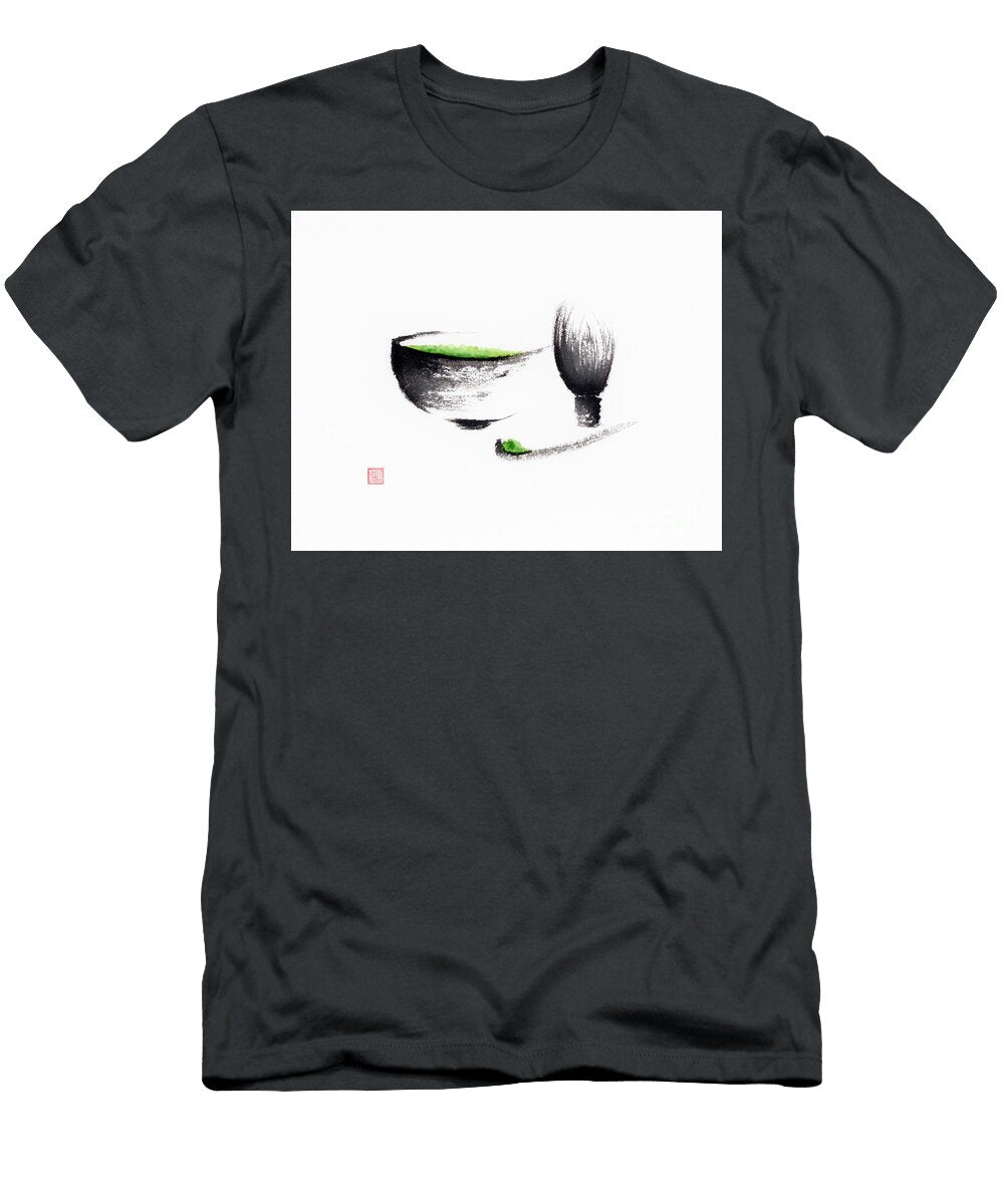 Ceremonial Matcha Set Still Life Sumi E Japanese Ink Painting Awen Fine Art Prints T-Shirt