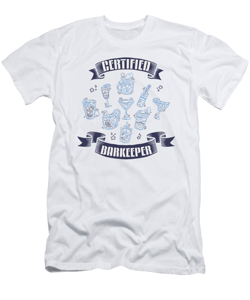 Certified Barkeeper Bartender Greenoptix T-Shirt
