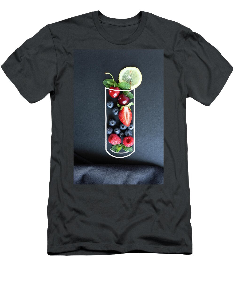 Chalk Painted Glass with Fresh Summer Ftruits Ingredients Nelli Polk T-Shirt