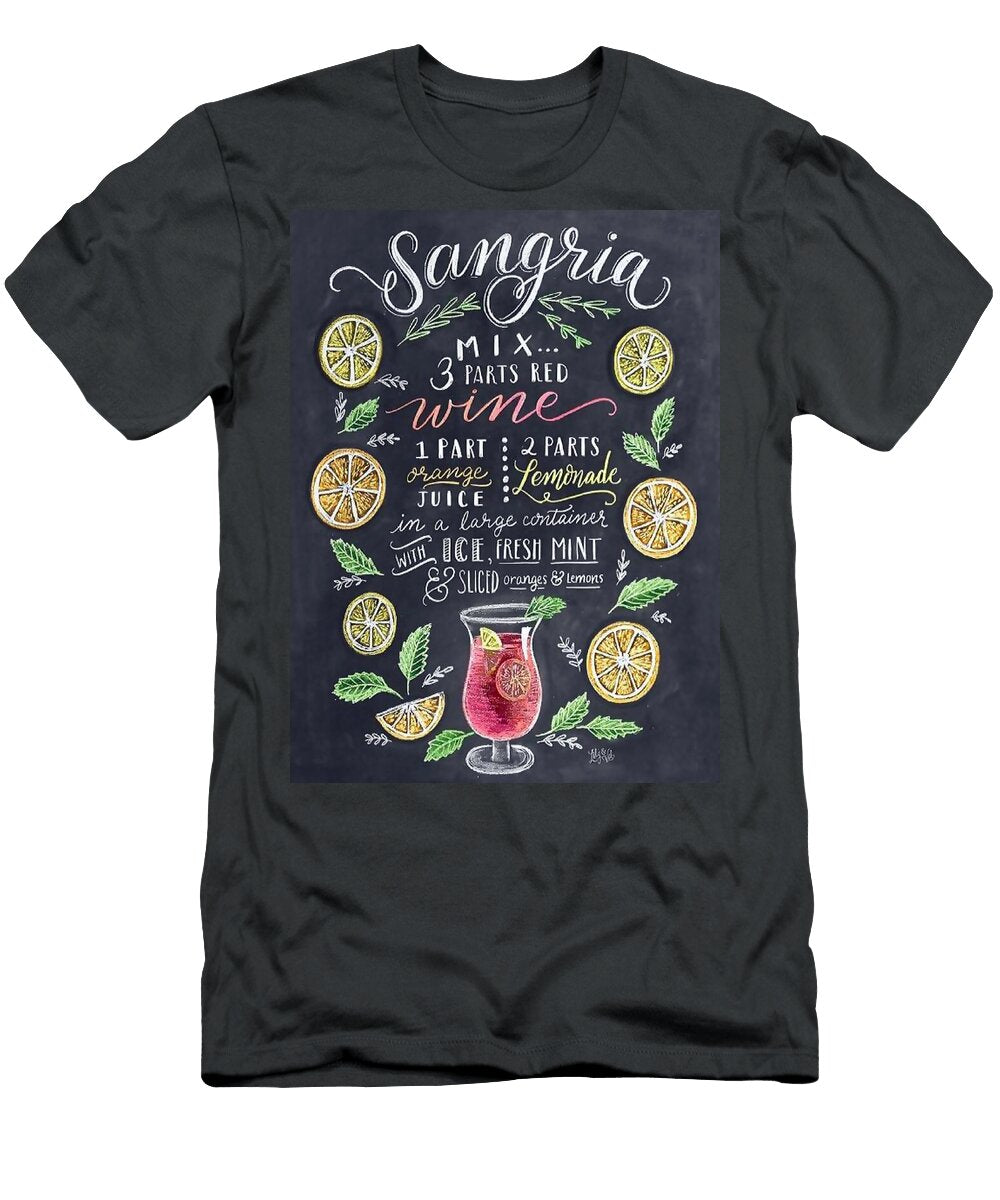 Chalkboard Sangria Recipe Art Poster Chart Art T-Shirt