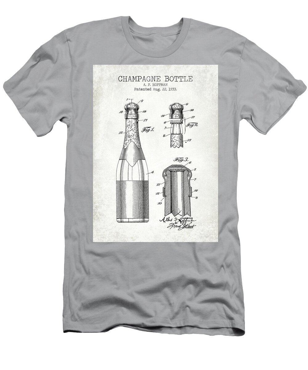 Champagne Bottle Old Canvas Denny H T-Shirt