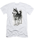 Charcoal Sketch of a Husky Dog in Profile By Marian Voicu Marian Voicu T-Shirt