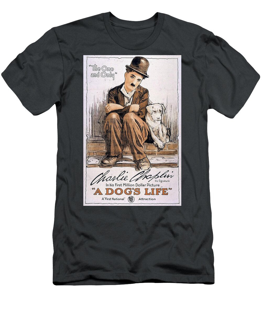 Charlie Chaplin Dogs Life Poster Tom Hill T-Shirt