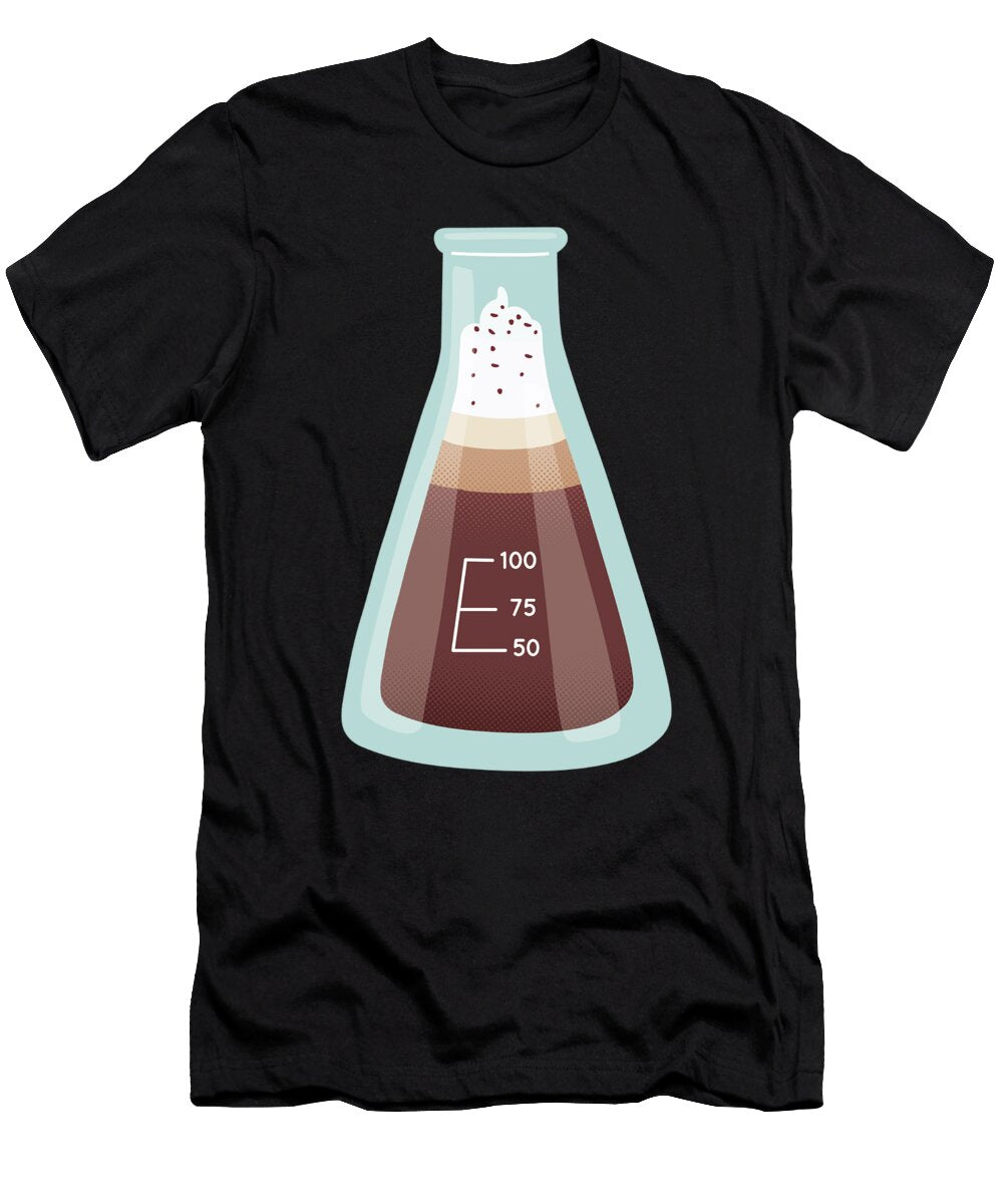 Chemistry Laboratory Glass with Latte Macchiato Licensed Art T-Shirt