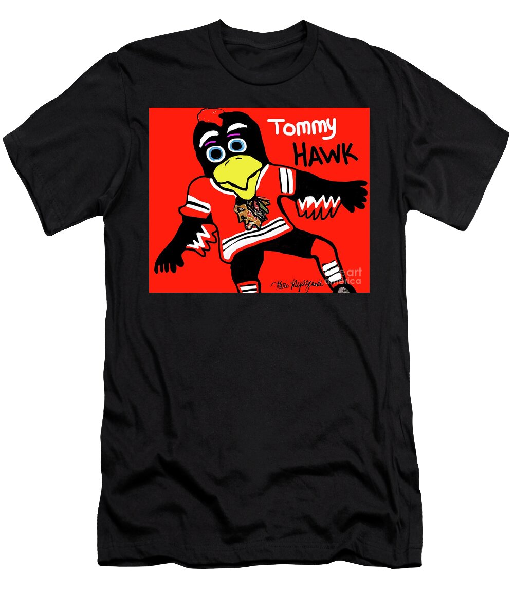 Chicago Blackhawks Tommy Hawk 2001 02 NHL Hockey Season Geraldine Myszenski T-Shirt