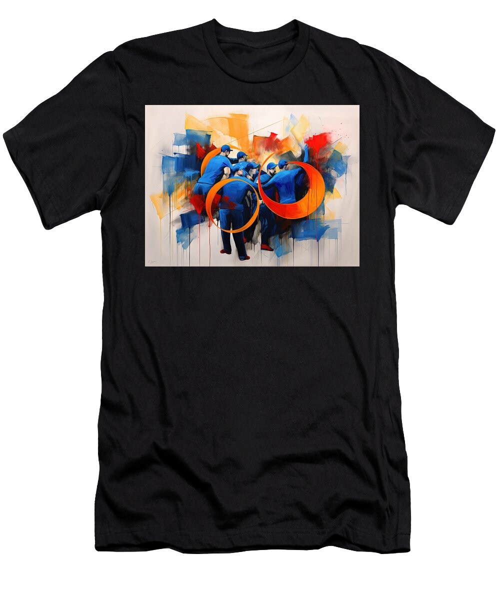 Chicago Cubs Painting Modern Baseball Impressionist Lourry Legarde T-Shirt