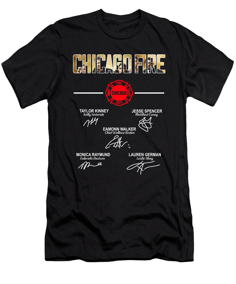 Chicago Fire 8seasons Cast Sull Signed Taylor Kinney Jesse Spencer Yuriy Sardaro Th T-Shirt