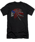 Chief Skull Headress Native American Red White Shannon Nelson Art T-Shirt