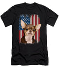 Chihuahua American Flag Patriotic 4th of July Shannon Nelson Art T-Shirt
