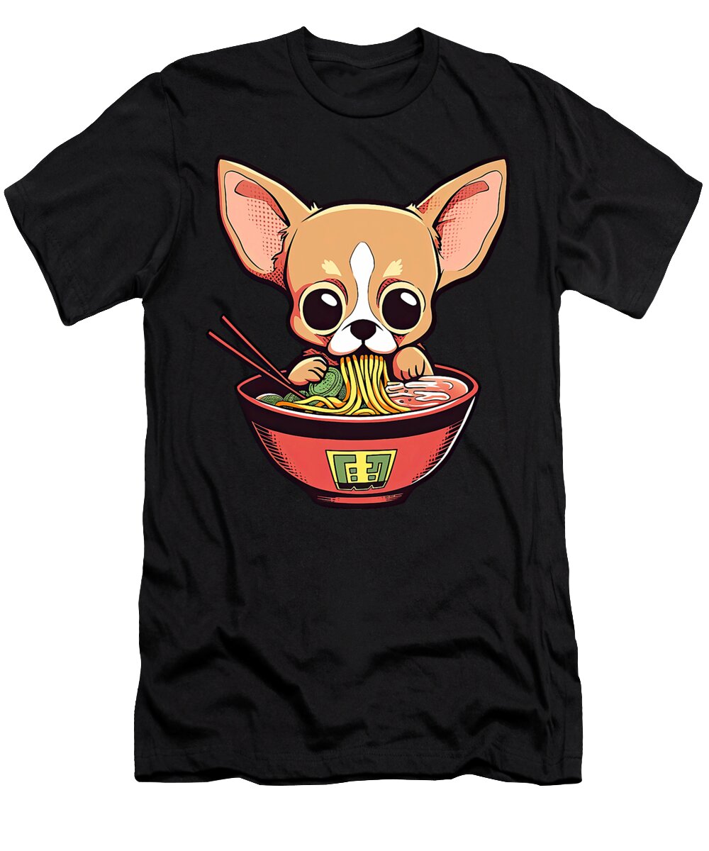 Chihuahua Ramen Funny Dog Japanese Food Natalie Lidford T-Shirt