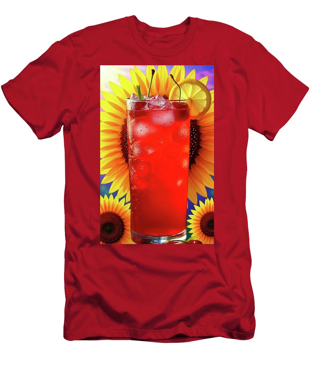 Chilled Cherry Lemonade and Sunflowers Jennifer Vodak Everley T-Shirt