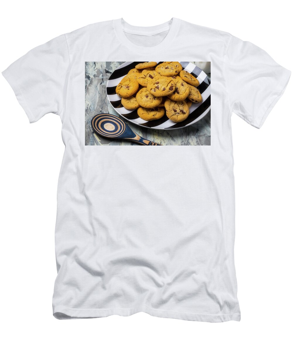 Chocolate Chip Cookies on Striped Plate Garry Gay T-Shirt