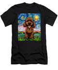 Chocolate Poodle Cute Puppy Brown Starry Night Zyneu Gangd T-Shirt