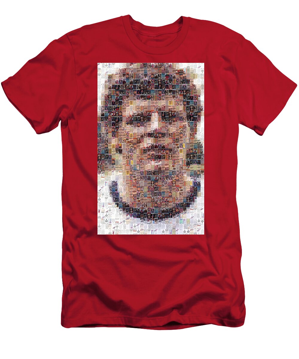 Chris Knuckles Nilan Portrait Hockey Mosaics T-Shirt