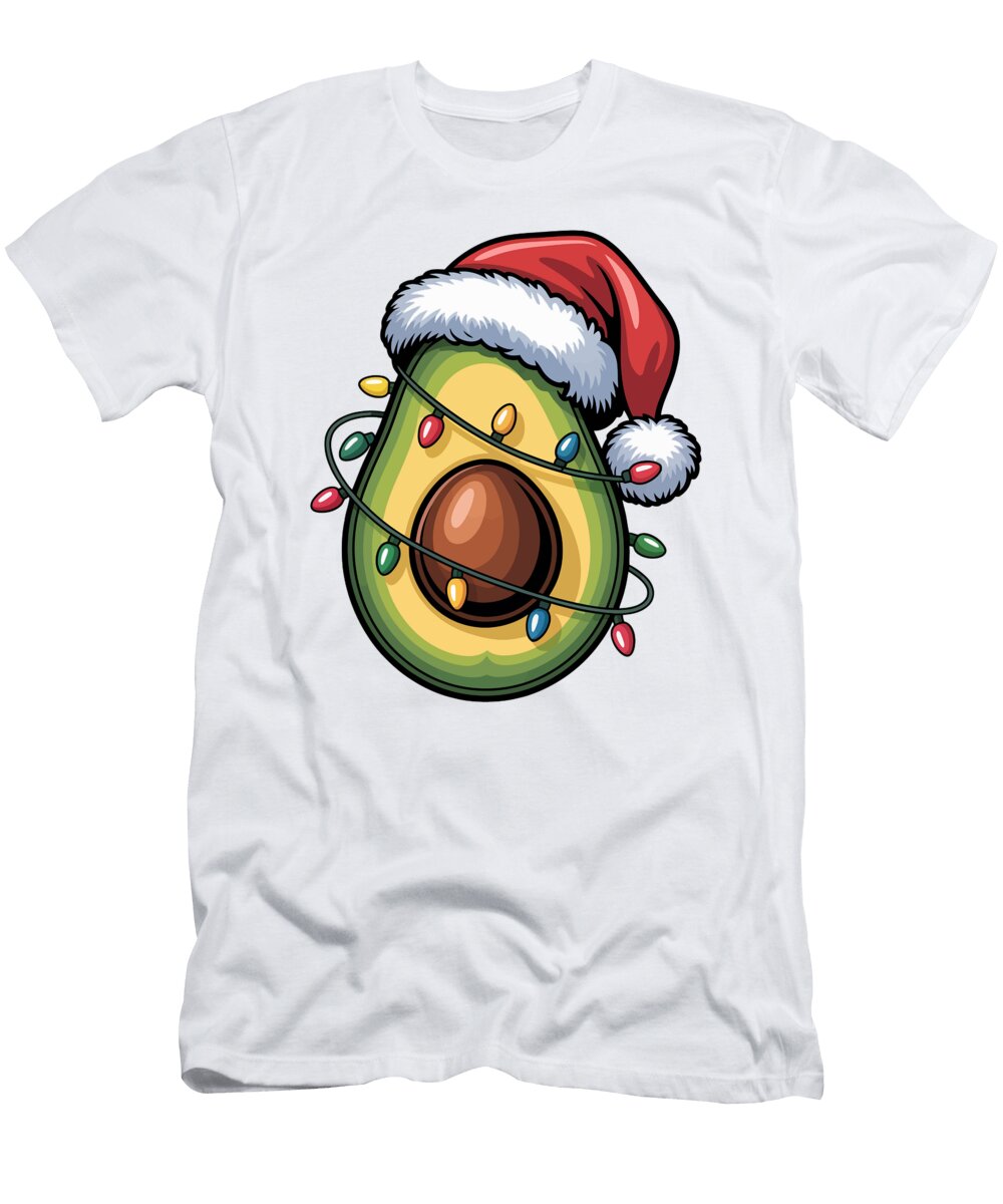 Christmas Avocado with Santa Hat Joanna Redesiuk T-Shirt