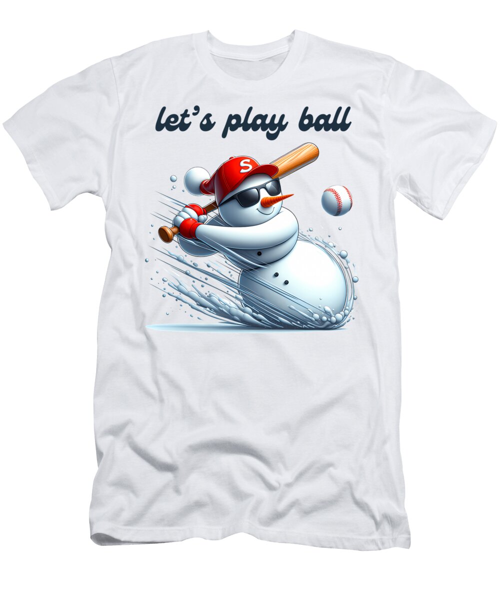 Christmas Baseball Snowman Playing Quang Vu T-Shirt