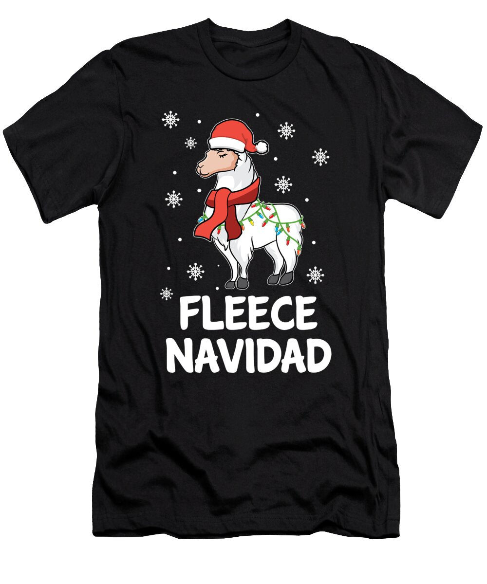 Christmas Fleece Navidad Funny Xmas Llama Alpaca Haselshirt T-Shirt