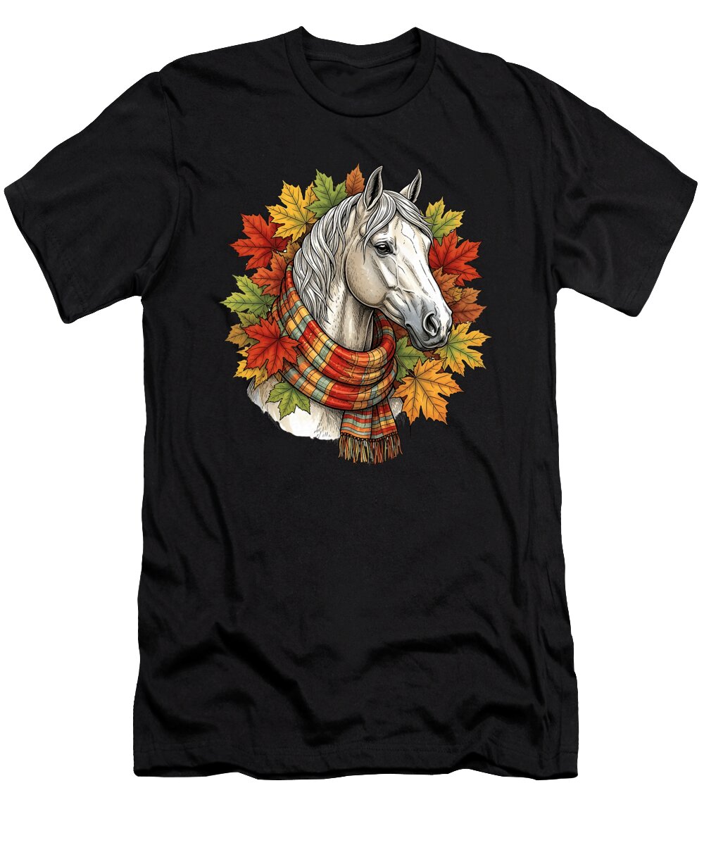Christmas Horse Fall Outfit Cute Autumn Apparel Natalie Lidford T-Shirt