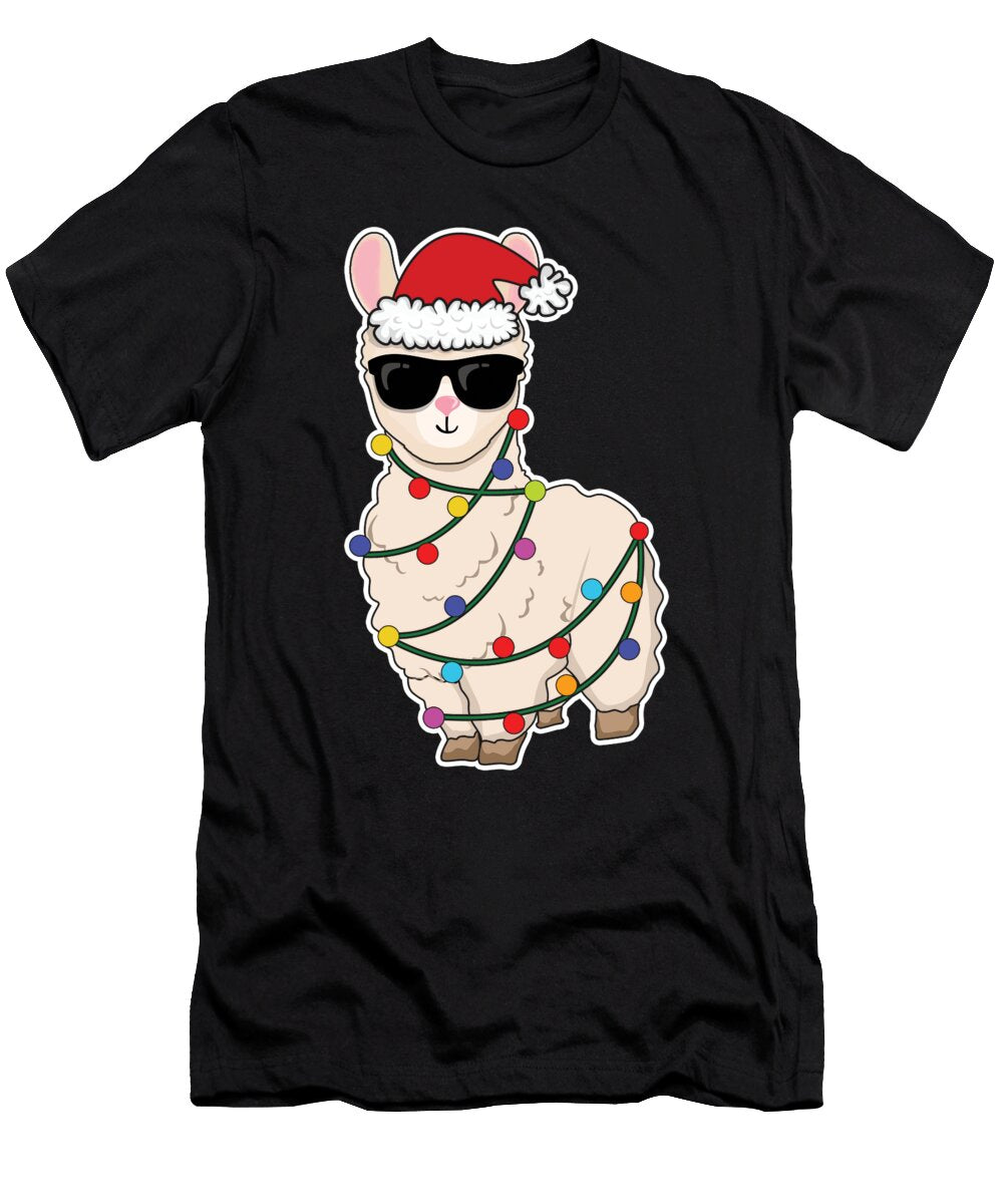 Christmas Lights Llama Alpaca December Christmas Shirtom T-Shirt